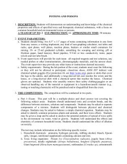 Potions and Poisons - Nebraska Academy of Sciences