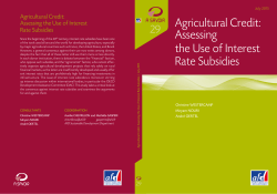 Agricultural Credit: Assessing the Use of Interest Rate Subsidies