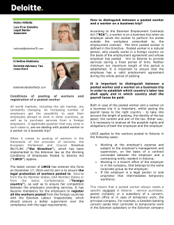 Conditions of posting of workers and registration of a