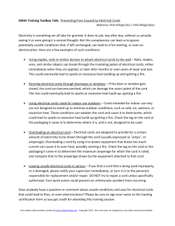 Preventing Fires Caused by Electrical Cords