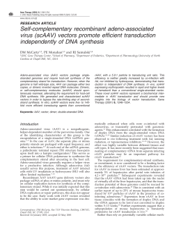 Self-complementary recombinant adeno-associated virus