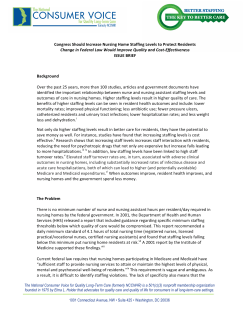 Staffing Issue Brief - National Consumer Voice for Quality Long