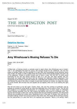 Delphine Hervieu: Amy Winehouse`s Musing Refuses To Die