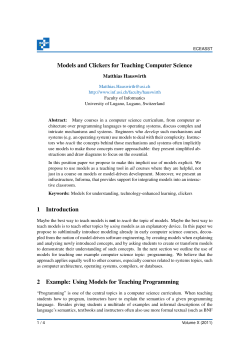 Models and Clickers for Teaching Computer Science