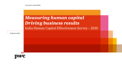 Measuring human capital Driving business results