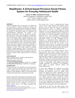 StepStream: A School-based Pervasive Social Fitness System for