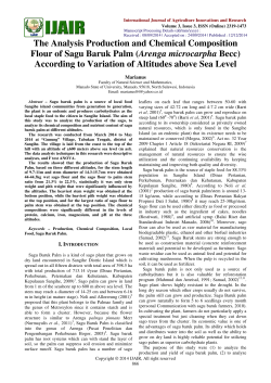 The Analysis Production Flour of Sagu Baruk Palm