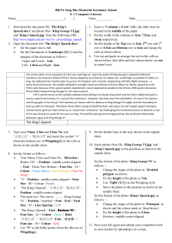 The King`s Speech - HKTA Tang Hin Memorial Secondary School
