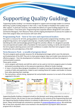 Supporting Quality Guiding