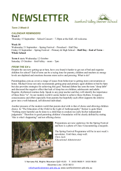 Newsletter Term 3 Week 8 - Samford Valley Steiner School