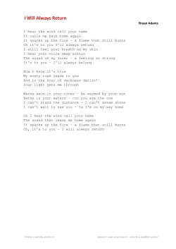 Bryan Adams I Will Always Return
