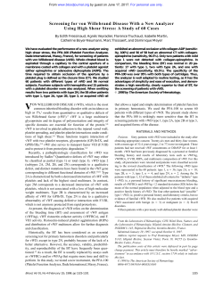 Screening for von Willebrand Disease With a New