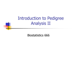 Introduction to Pedigree Analysis II