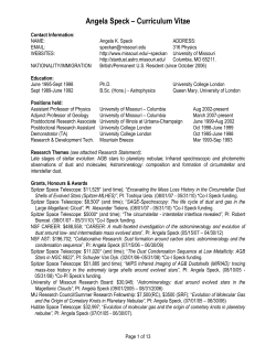 Angela Speck &ndash; Curriculum Vitae