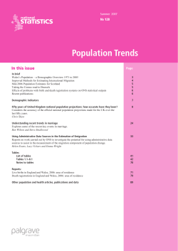 Population Trends - Office for National Statistics