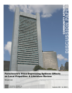 Foreclosure`s Price-Depressing Spillover Effects on Local Properties