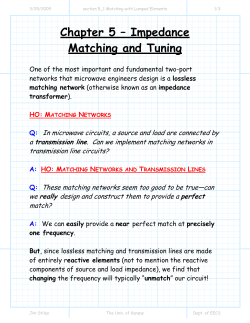 Chapter 5 &ndash; Impedance Matching and Tuning