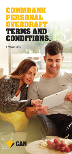 COMMBANK PERSONAL OVERDRAFT TERMS AND CONDITIONS.