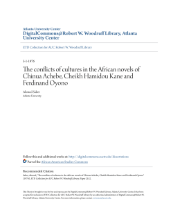 The conflicts of cultures in the African novels of Chinua Achebe