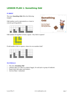 LESSON PLAN 1: Something Odd