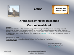 Archaeology Metal Detecting Course Workbook AMDC
