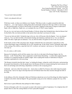 Preparing The Way of Peace - First United Presbyterian Church