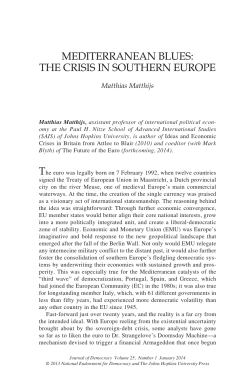 mediterranean blues: the crisis in southern europe