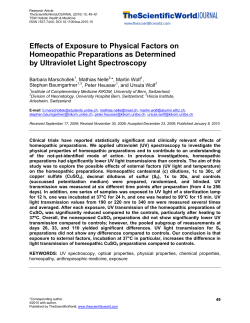 Effects of Exposure to Physical Factors on Homeopathic