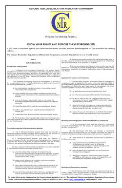 Process for Seeking Redress KNOW YOUR RIGHTS AND