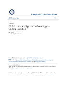 Globalization as a Signal of the Next Stage in Cultural Evolution