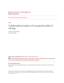 A philosophical analysis of conceptual models of nursing