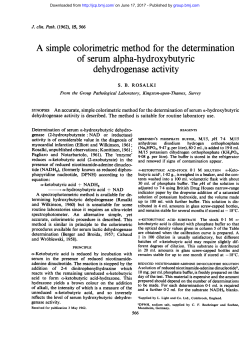 of serum alpha-hydroxybutyric dehydrogenase activity
