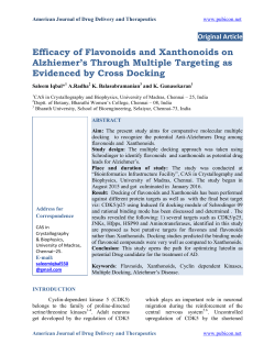 Efficacy of Flavonoids and Xanthonoids on Alzhiemer`s