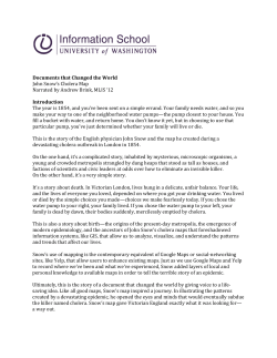 Documents that Changed the World John Snow`s Cholera Map