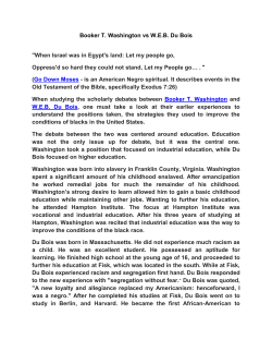 Booker T. Washington vs W.E.B. Du Bois "When Israel was in