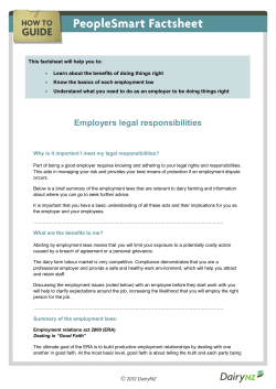 Employers legal responsibilities
