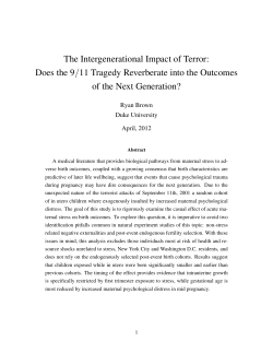 The Intergenerational Impact of Terror: Does the 9/11