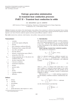 Entropy generation minimization in transient heat conduction