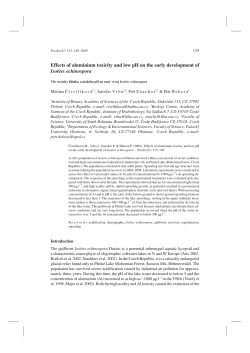 Effects of aluminium toxicity and low pH on the early