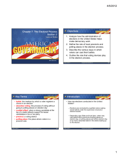 Chapter 7: The Electoral Process Section 2