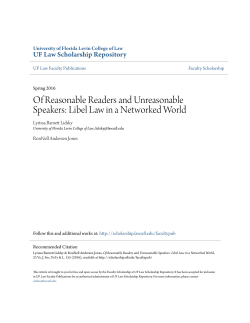 Of Reasonable Readers and Unreasonable Speakers: Libel Law in