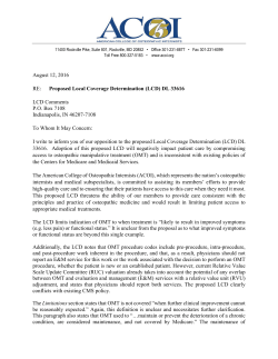 August 12, 2016 RE: Proposed Local Coverage Determination (LCD