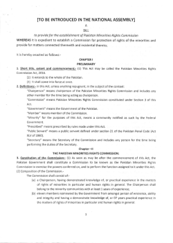 The Pakistan Minorities Rights Commission Act, 2016
