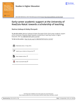 Early-career academic support at the University of KwaZulu