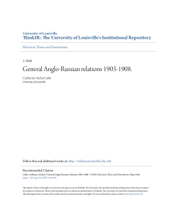 General Anglo-Russian relations 1903-1908. - ThinkIR