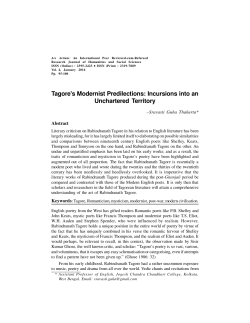 Tagore`s Modernist Predilections: Incursions into an