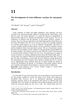 The development of avian influenza vaccines for emergency use