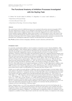 The Functional Anatomy of Inhibition Processes Investigated