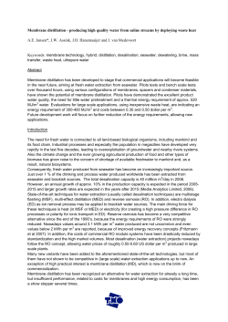 Membrane distillation - producing high quality water from