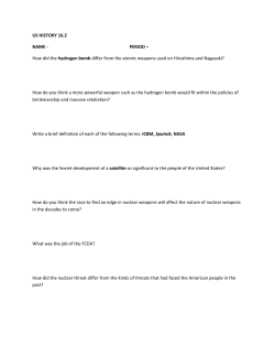 US HISTORY 16.2 NAME - PERIOD &ndash; How did the hydrogen bomb